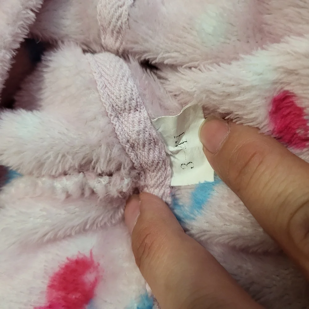 Soft Plush Hooded Robe Sleepwear for Girls‎ Cherry